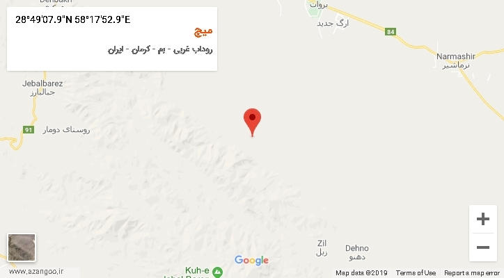 روستای میچ بر روی نقشه