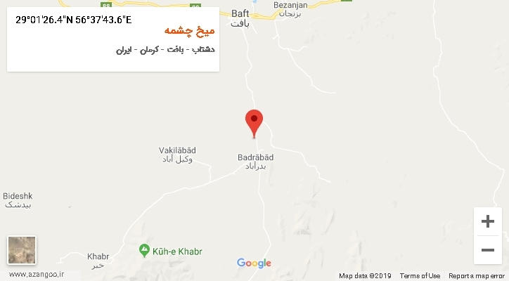 روستای میخ چشمه بر روی نقشه