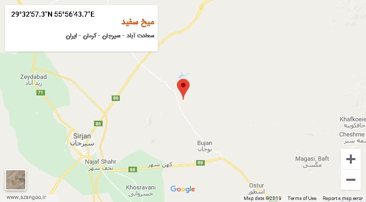 روستای میخ سفید بر روی نقشه