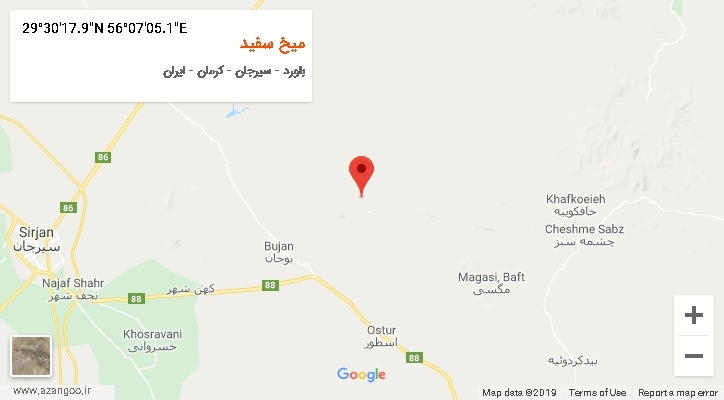 روستای میخ سفید بر روی نقشه
