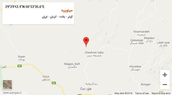 روستای مینوییه بر روی نقشه