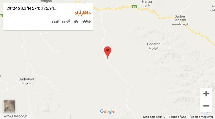 روستای مظفرآباد بر روی نقشه