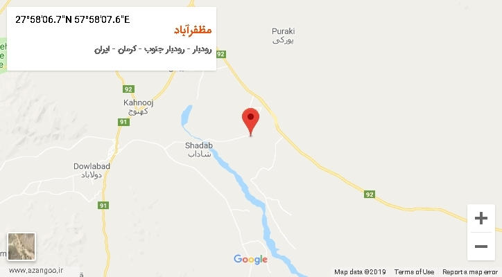 روستای مظفرآباد بر روی نقشه