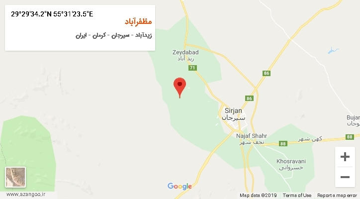 روستای مظفرآباد بر روی نقشه