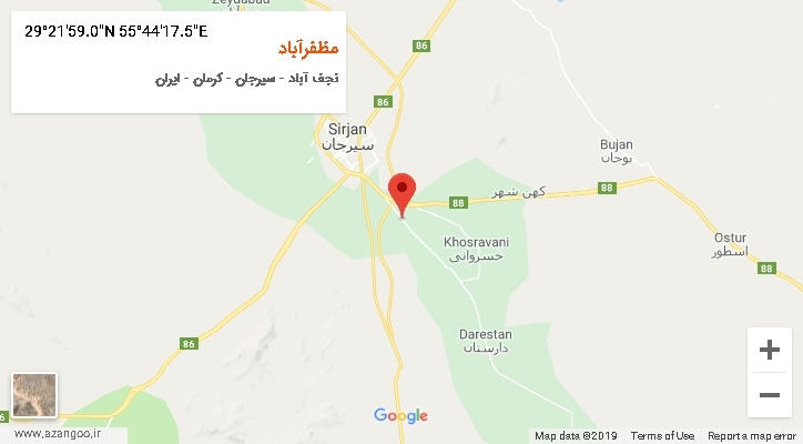 روستای مظفرآباد بر روی نقشه