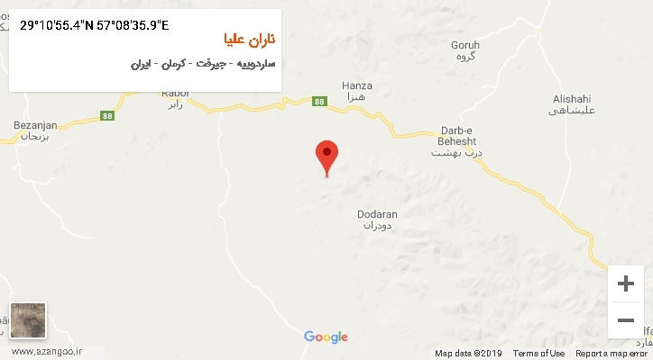 روستای ناران علیا بر روی نقشه