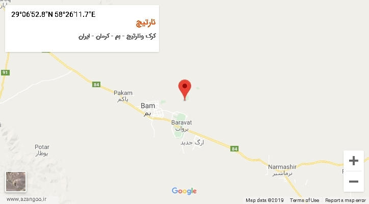 روستای نارتیچ بر روی نقشه