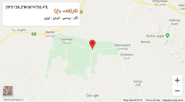 روستای نگار(قنات باغ) بر روی نقشه