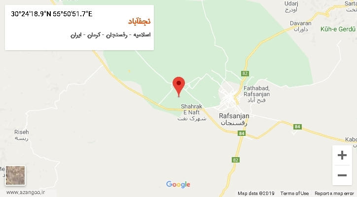 روستای نجفآباد بر روی نقشه