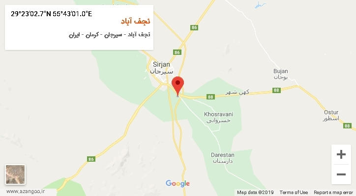 روستای نجف آباد بر روی نقشه