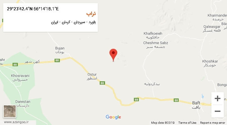 روستای نراب بر روی نقشه