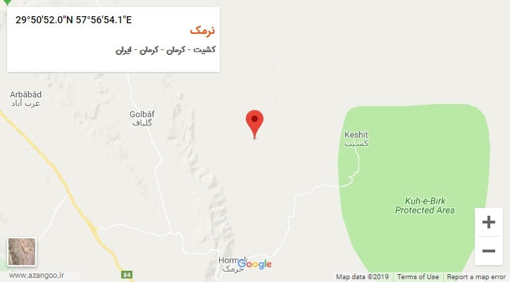 روستای نرمک بر روی نقشه