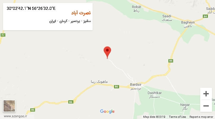 روستای نصرت آباد بر روی نقشه