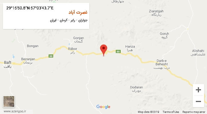 روستای نصرت آباد بر روی نقشه