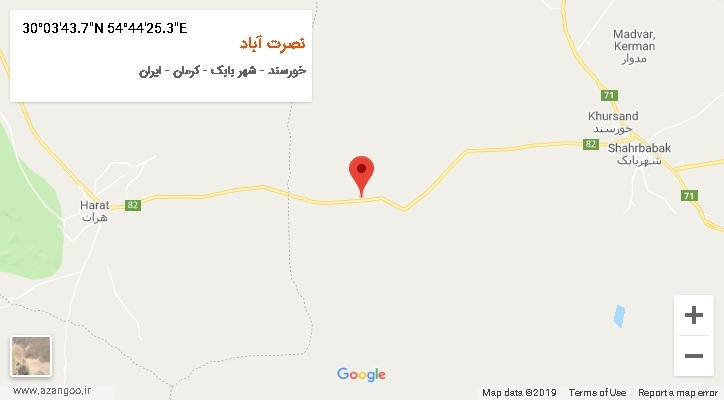 روستای نصرت آباد بر روی نقشه