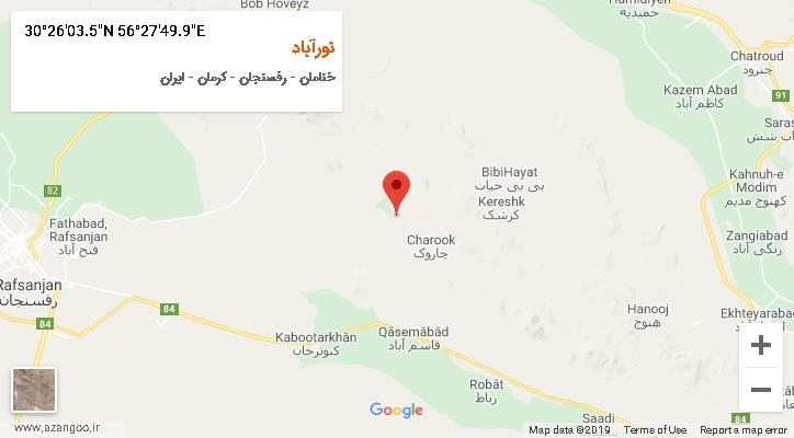 روستای نورآباد بر روی نقشه