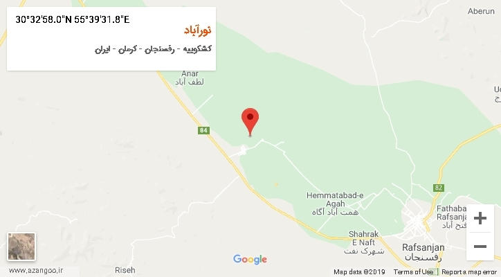 روستای نورآباد بر روی نقشه