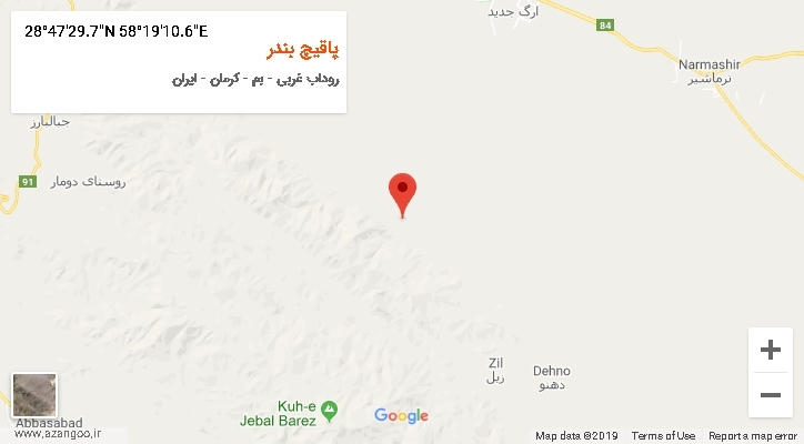 روستای پاقیچ بندر بر روی نقشه
