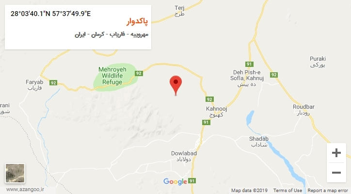 روستای پاکدوار بر روی نقشه