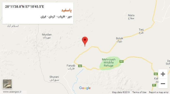 روستای پاسفید بر روی نقشه