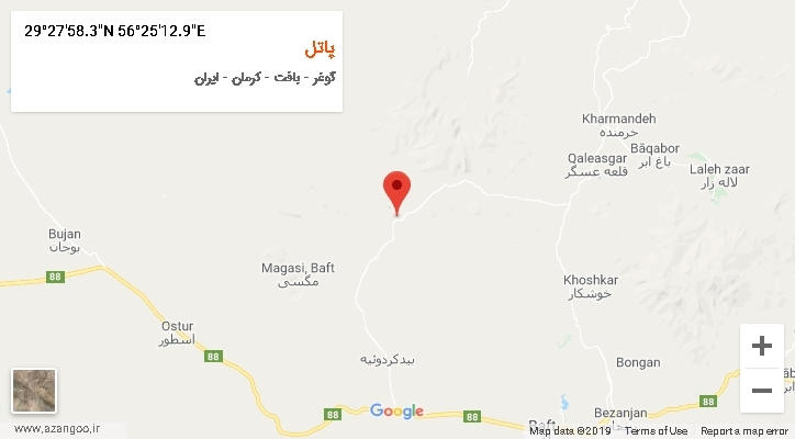 روستای پاتل بر روی نقشه