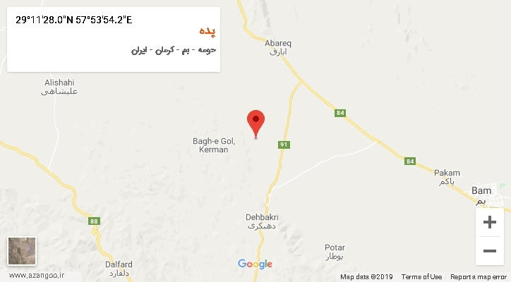 روستای پده بر روی نقشه