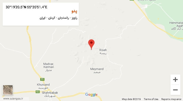 روستای پدو بر روی نقشه