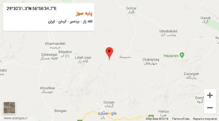 روستای پنبه سوز بر روی نقشه