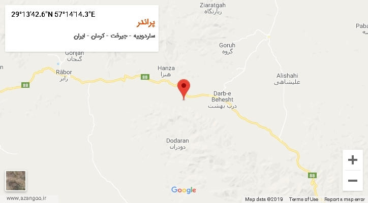 روستای پراندر بر روی نقشه