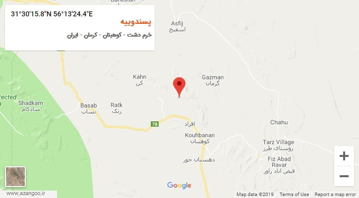 روستای پسندوییه بر روی نقشه
