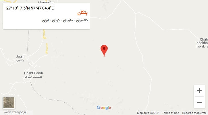 روستای پتکان بر روی نقشه