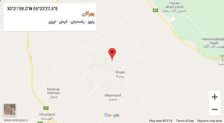 روستای پورکان بر روی نقشه