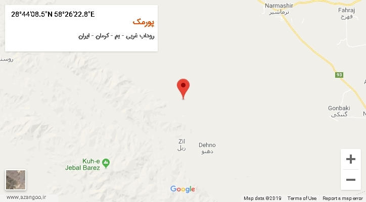 روستای پورمک بر روی نقشه