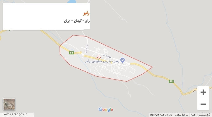 دهستان رابر بر روی نقشه