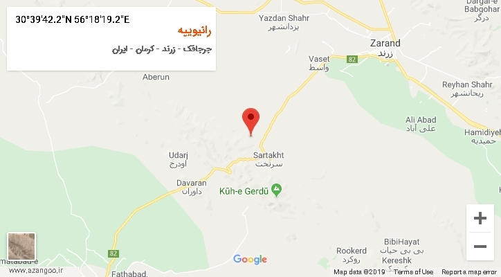 روستای رانیوییه بر روی نقشه