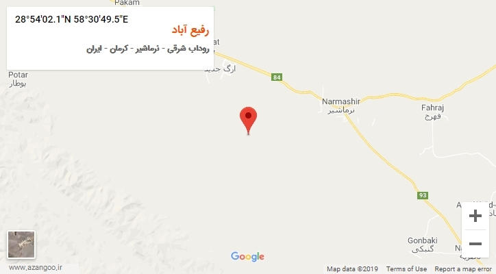 روستای رفیع آباد بر روی نقشه