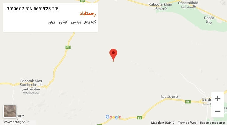 روستای رحمتاباد بر روی نقشه