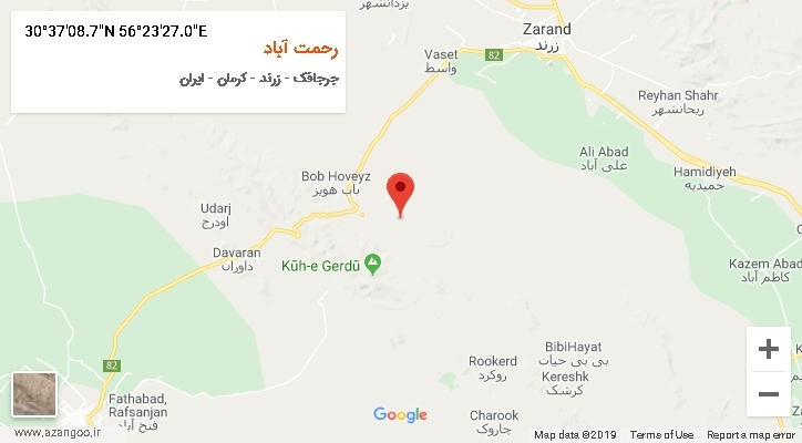 روستای رحمت آباد بر روی نقشه