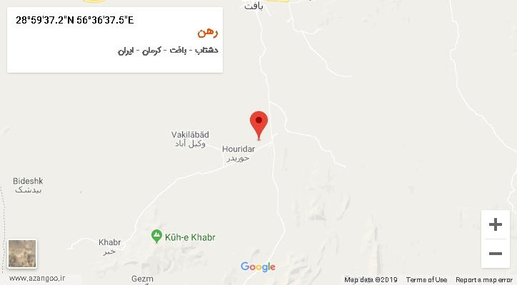 روستای رهن بر روی نقشه