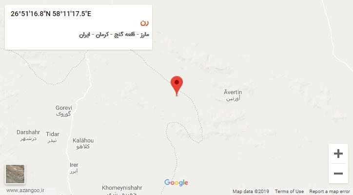 روستای رن بر روی نقشه