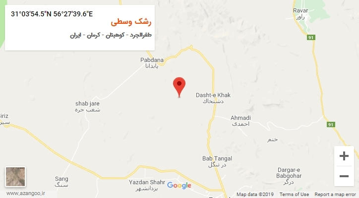 روستای رشک وسطی بر روی نقشه