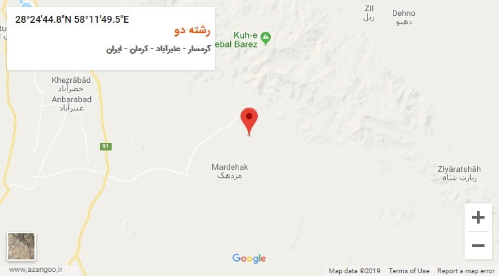 روستای رشته دو بر روی نقشه