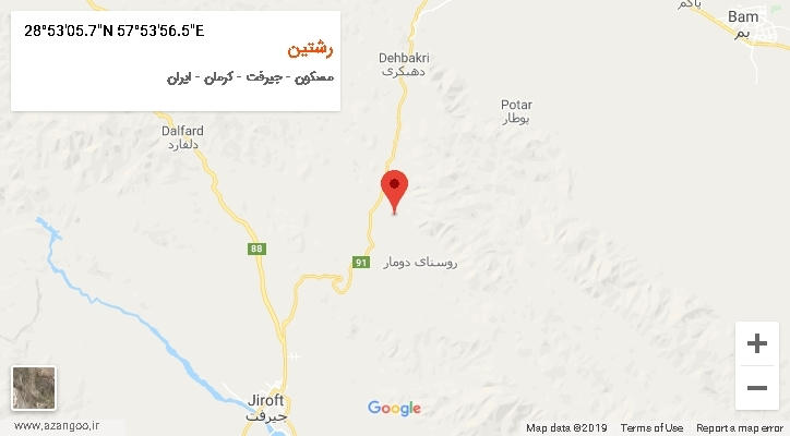 روستای رشتین بر روی نقشه
