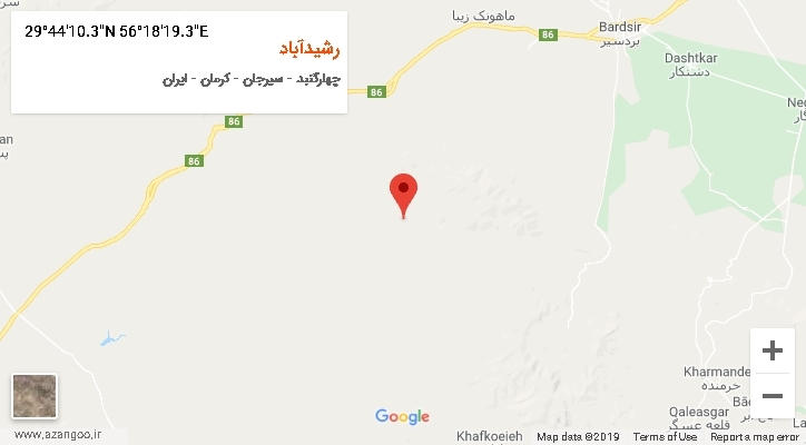 روستای رشیدآباد بر روی نقشه