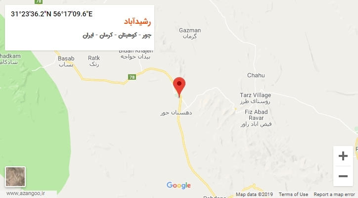 روستای رشیدآباد بر روی نقشه