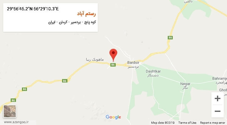 روستای رستم آباد بر روی نقشه