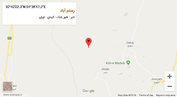 روستای رستم آباد بر روی نقشه