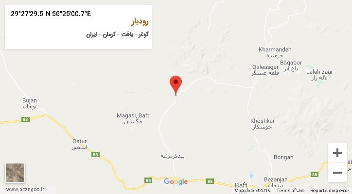 روستای رودبار بر روی نقشه