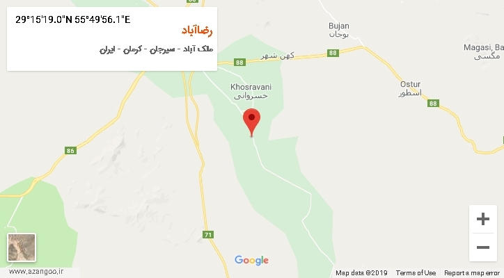 روستای رضاآباد بر روی نقشه