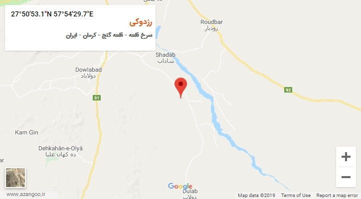روستای رزدوکی بر روی نقشه